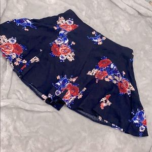 Navy floral skirt
